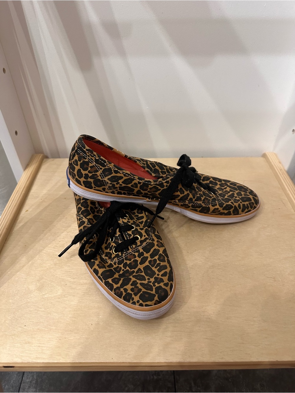 Keds Leopard Print Canvas Sneakers in Brown and Black